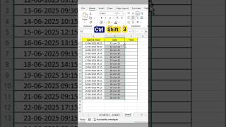Seperate Date & Time in Excel 🤩 #shorts #excel #exceltips #youtubeshorts