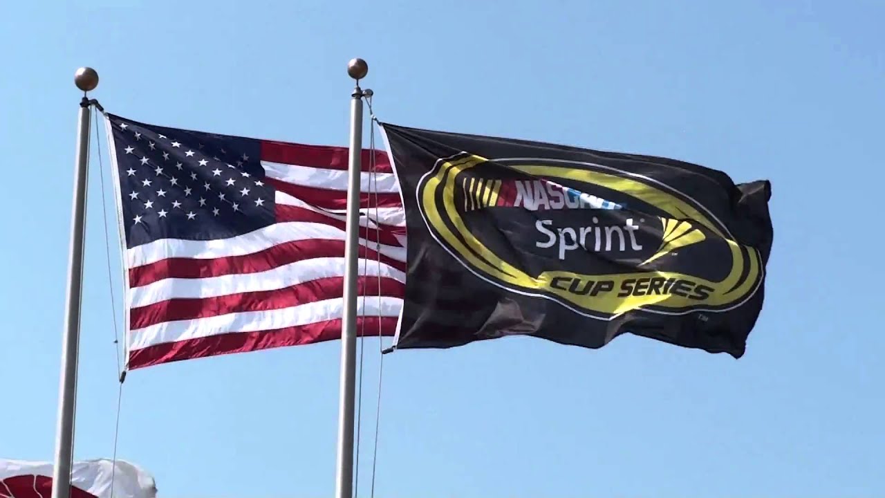 Sprint Cup Series and American Flags Flying at Atlanta Motor Speedway