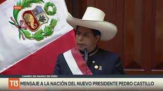 Primer mensaje a la nación de Pedro Castillo como presidente de Perú