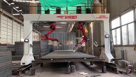 Gantry truss hanging two position welding robot with laser tracking | dust removal equipment parts