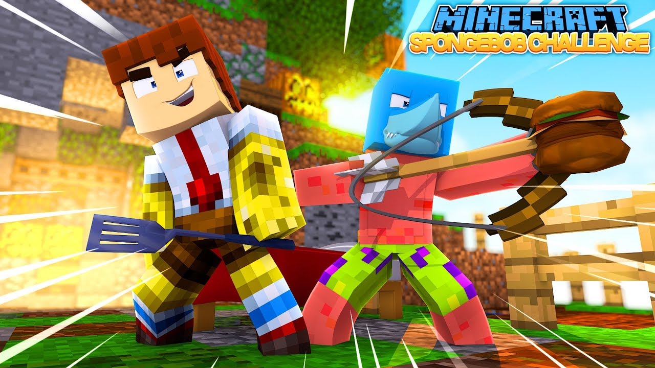 SPONGEBOB .EXE CHALLENGE - Minecraft w/ Sharky and Scuba Steve - YouTube