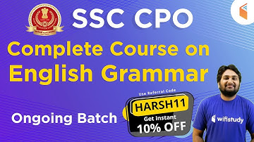 SSC CPO | Complete Course on English Grammar | Join Now Use Promo Code "HARSH11" for 10% OFF