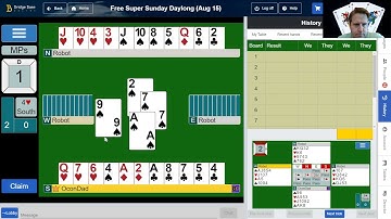 BBO Super Sunday Daylong. Improve your Bridge Game on Inside the Head of OconDad. Bid NT?