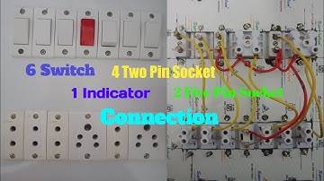 6 Socket 6 Switch 1 Indicator Connection || How To Make An Electric Extension Board at Home