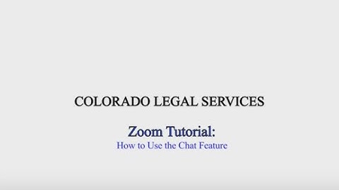 Zoom - Using the Chat Feature