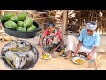 Small fish curry with parwal cooking and eating by our santali tribe grandmaa