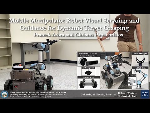 Mobile Manipulator Robot Visual Servoing and Guidance for Dynamic Target Grasping
