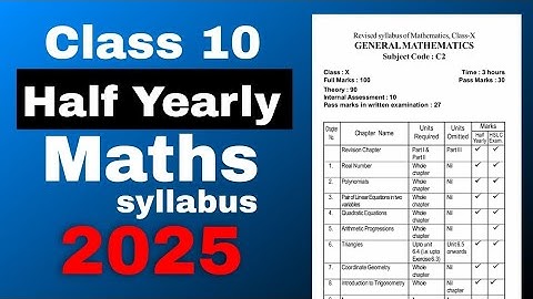 Class 10 half yearly syllabus 2025 General Maths SEBA ASSEB board