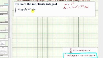 Ex: Evaluate a Indefinite Integral Integration Tables and Substitution (cot^2(a^x))