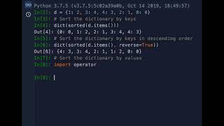 Sort the dictionary by keys | Python