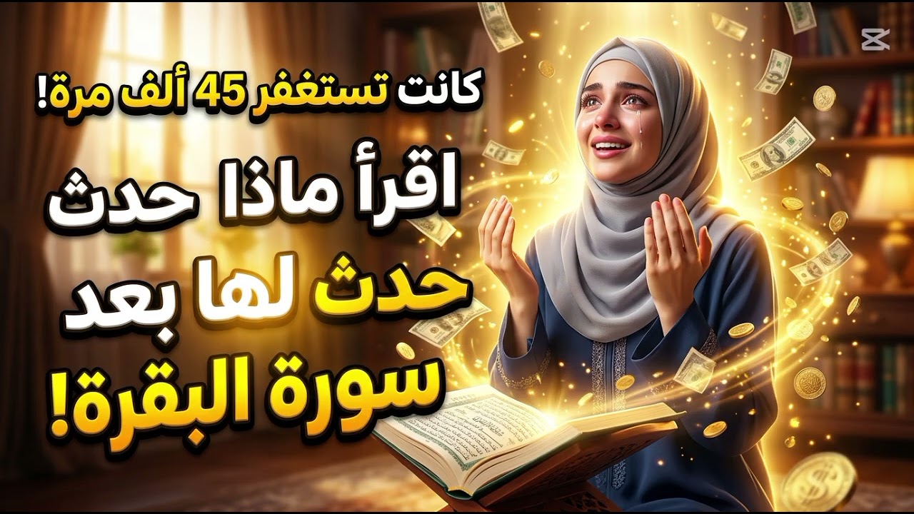 قصة امرأة استغفرت 45 ألف مرة يوميًا وقرأت سورة البقرة… ما حدث بعدها لا يُصدق!