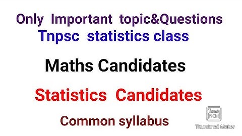 TNPSC statistics exam class/statistics exam class /Statistical officer exam class/tnpsc  statistics