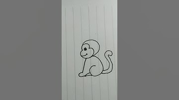 How to draw a monkey from number 3 | #drawing4kids #drawing #easydrawing #monkey #cute #art #foryou
