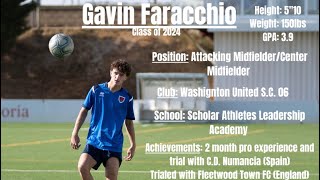 Gavin Faracchio | College Soccer Recruiting Highlight Video | Class of 2024