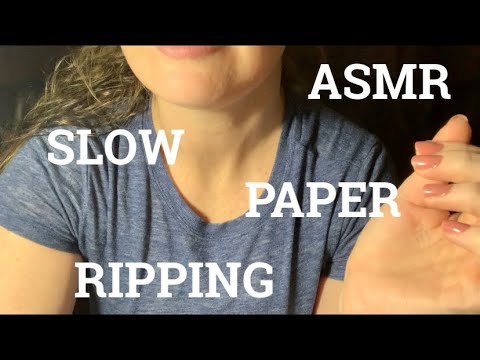 ASMR SLOW PAPER RIPPING | TEARING PAPERS UP CLOSE & PERSONAL | EAR MASSAGE