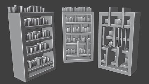 Blender book shelf with geometry nodes