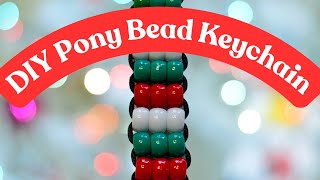 DIY Christmas Pony Bead Keychain Easy Holiday Craft Tutorial
