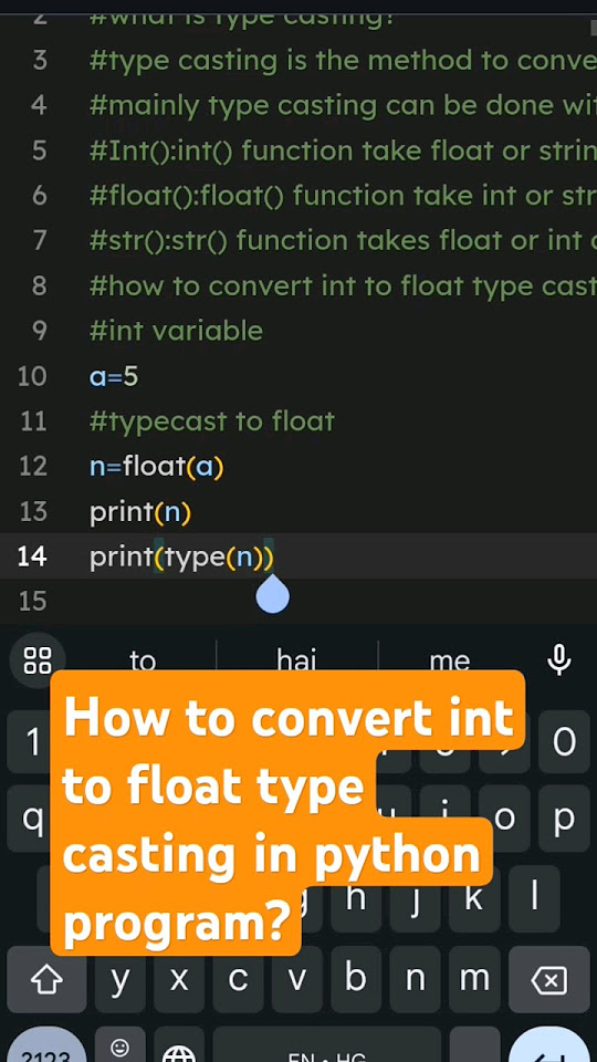 #typecasting #what is type casting?#how to convert int to float type ...