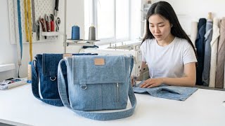 👜 Bag From Old Jeans No Zipper | Bolso vaquero desde jeans antiguos | Upcycled Crafs 👜