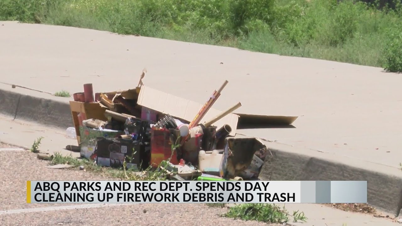 Albuquerque Parks and Recreation Department cleans up firework debris