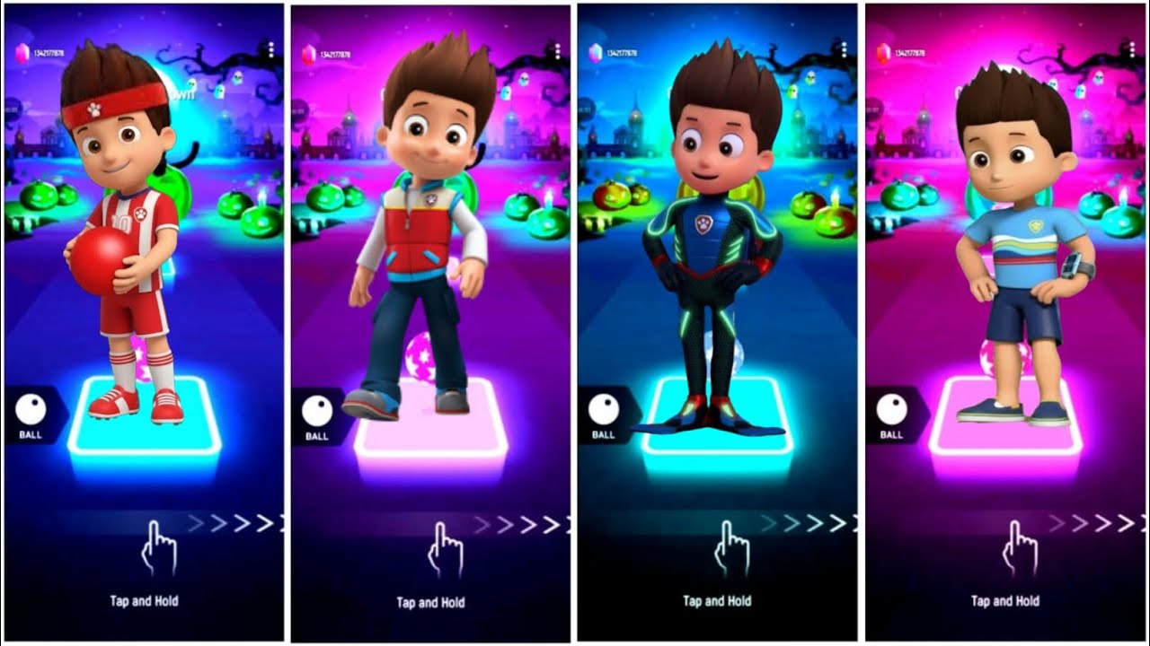 Marshall VS Rubble Paw Patrol VS Ryder Paw Patrol VS Paw Patrol - Tiles Hop EDM Rush 