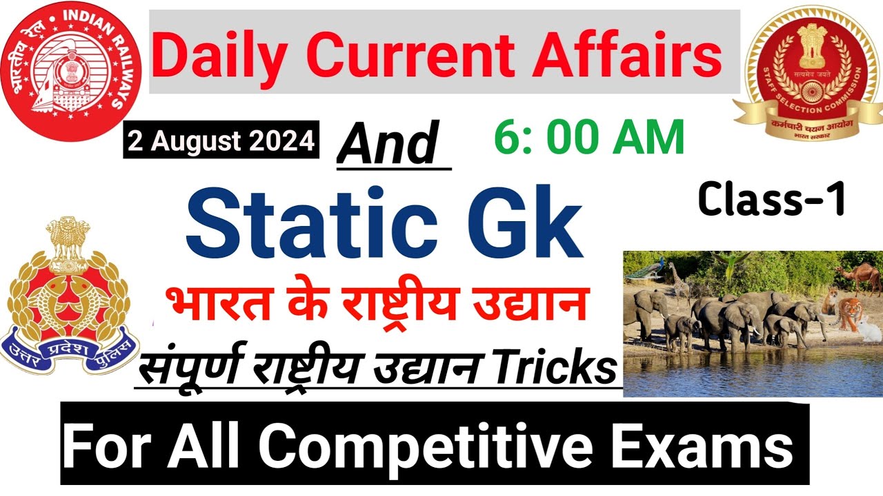 02 August 2024 | Current Affairs Today | Static GK & Jan - July 2024 ...