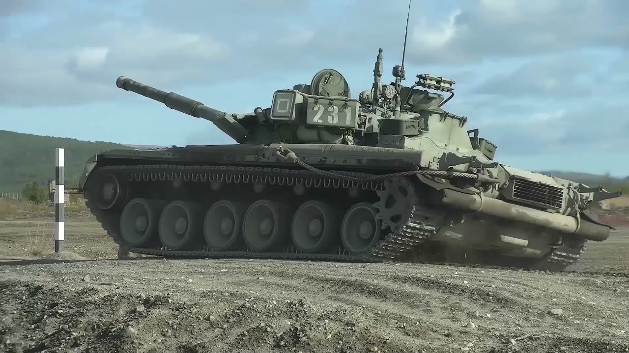 T-80 tanks of the Northern Fleet of Russia