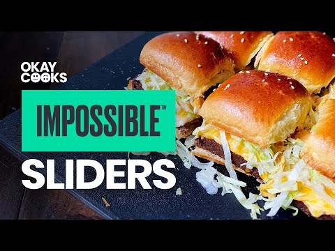 IMPOSSIBLE CHEESEBURGER SLIDERS | How to cook Impossible Burger Sliders | OKAY COOKS hqdefault