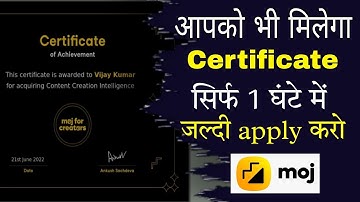 Moj for creator academy apply kaise kare| moj for creators academy certificate for all | moj app
