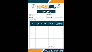 Invoice__Invoice Design__Graphics Design__Coreldraw__Coreldrawdesign  #explore_withsubhan