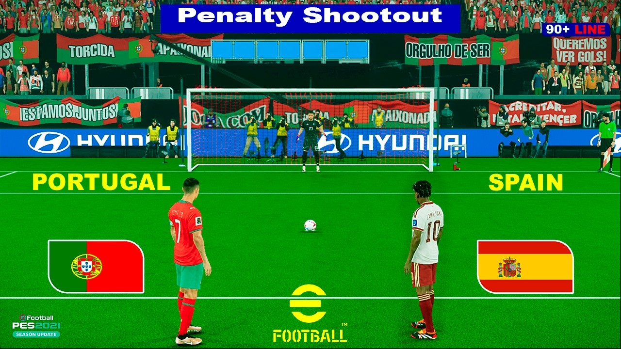 PORTUGAL vs SPAIN | PENALTY SHOOTOUT | Full Match All Goals | Simulation PES