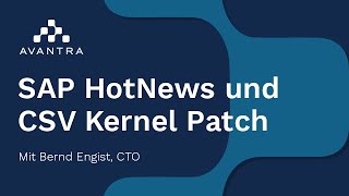 SAP HotNews und CSV Kernel Patch - SAP-Systeme automatisieren und sichern
