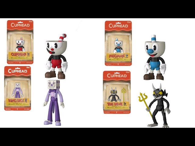 Cuphead mugman game Action Figures set king dice devil boss