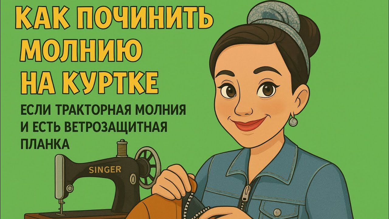 Как починить молнию на куртке. Если тракторная молния и есть ветрозащитная планка.
