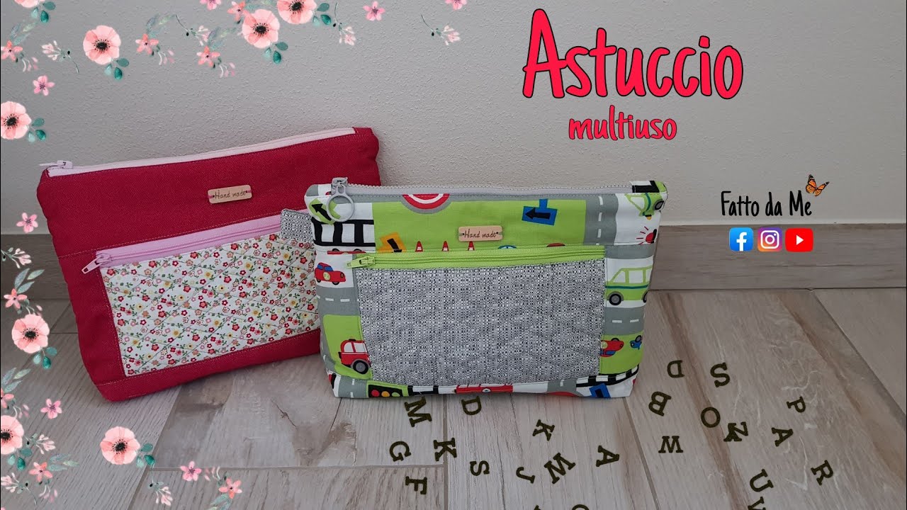 Astuccio multiuso con tasca frontale | astuccio scuola e asilo fai da te | Fatto da Me #fattodame 12