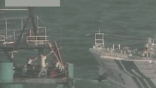 尖閣上陸のビデオ映像公開 海保 れんが投げる場面も