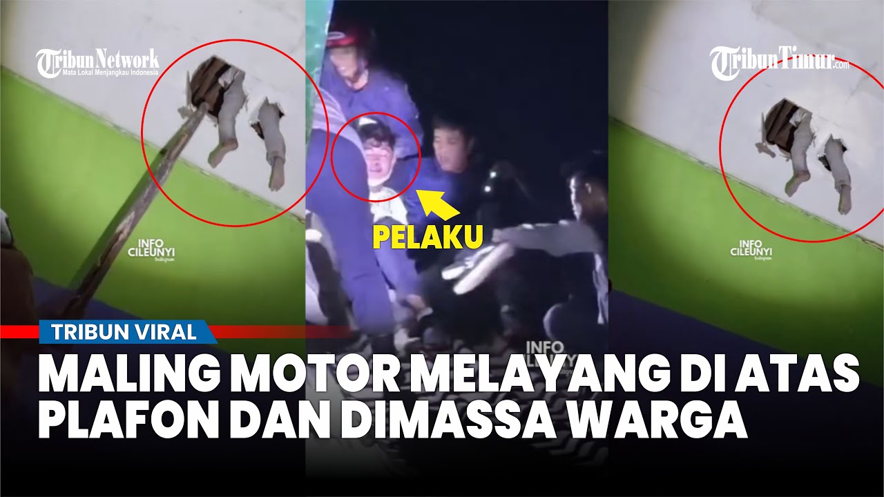 Nasib Malang, Maling Motor Melayang di Atas Plafon saat Berusaha Sembunyi Berakhir Kena Bogem