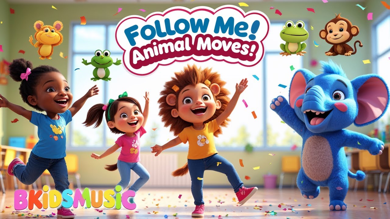 Follow Me! Animal Moves! 🐘🐸 | Fun Action Dance Song for Kids | Follow ...
