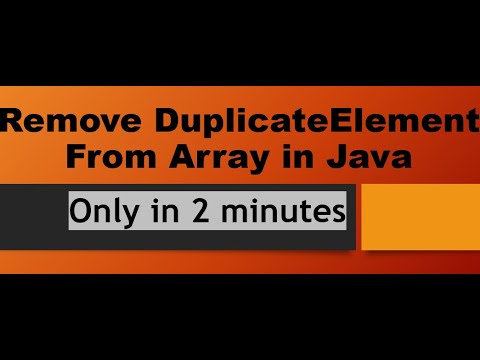 Remove duplicate Elements From Array In Java - YouTube