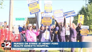Nurses on strike at Henry Ford Health Genesys Hospital