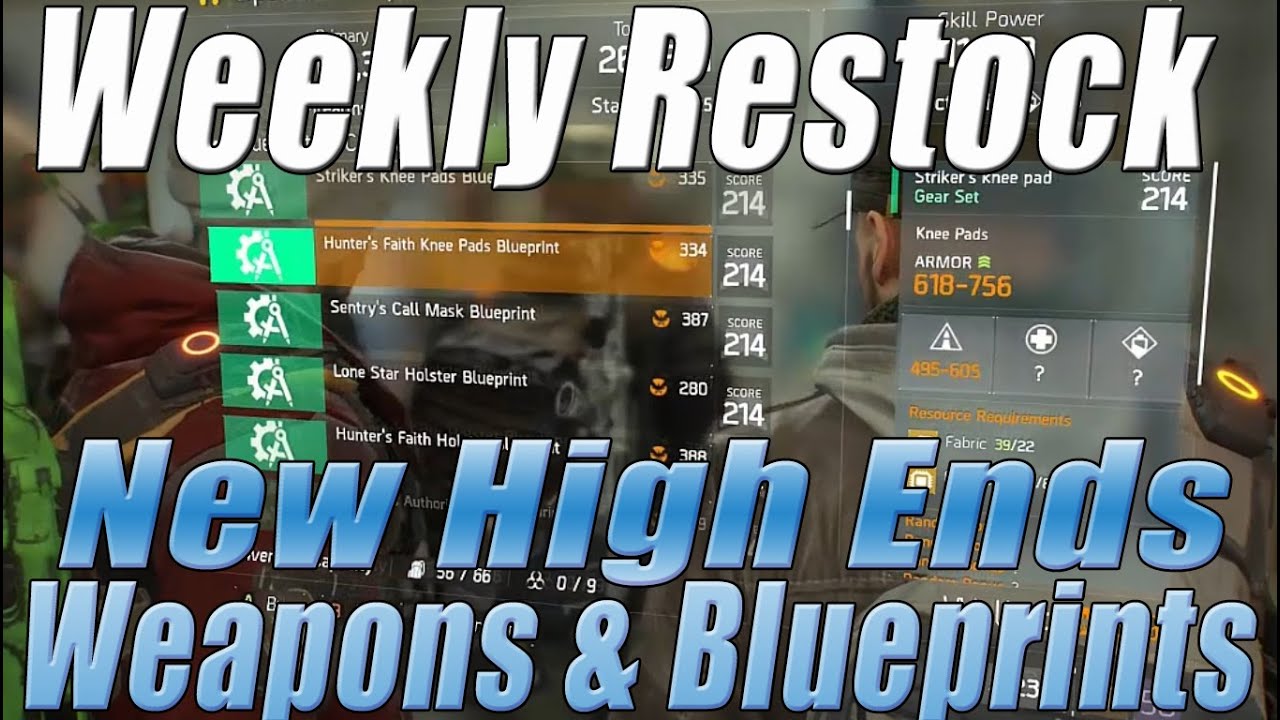 The Division Weekly Restock New High Ends Weapons Blueprints the-division-weekly-restock-new-high-ends-weapons-blueprints