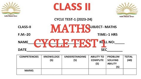 Class 2nd cycle test 1/maths/ math magic/question paper solution #maths #ncert #class2 #kv @KVS360