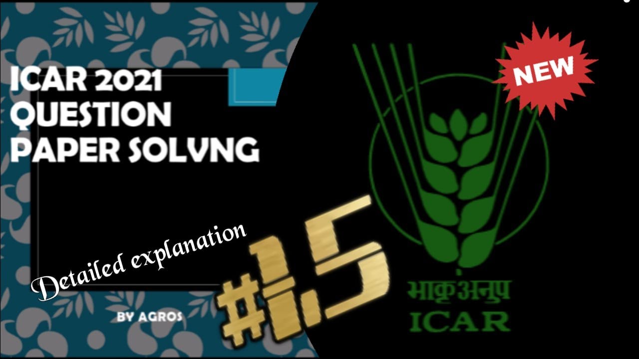 ICAR JRF 2021 QUESTION  PAPER DETAILED SOLVING #1.5
