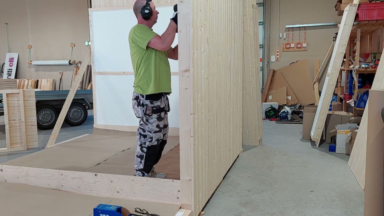 Tehdään saunatupa, osa 4 seinäelementtien asennus