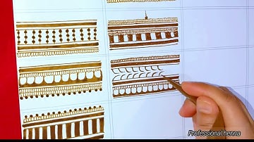Letest Border Mehndi Design/professional henna classes day 19(part -1)/Border Mehndi Design