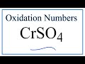 Oxidation Numbers and Sulfate Ions