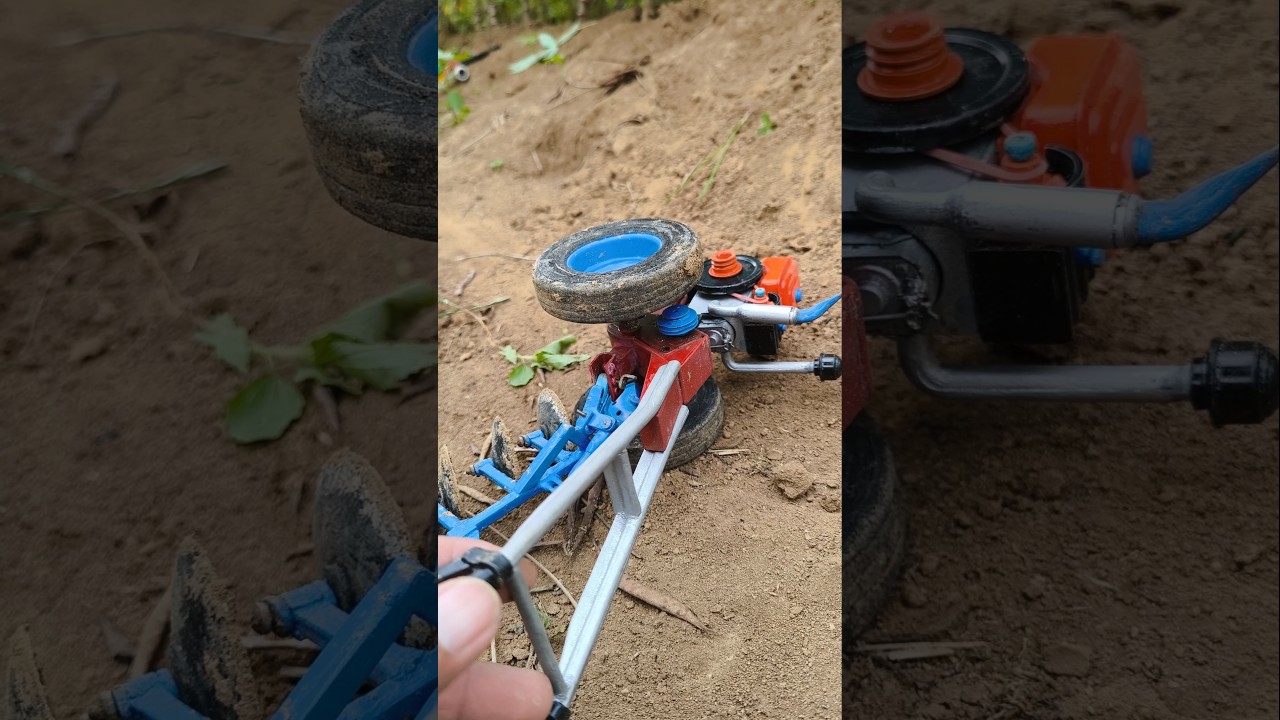 Mini DIY Tractor Flips While Plowing a Hill | Farm Accident | 