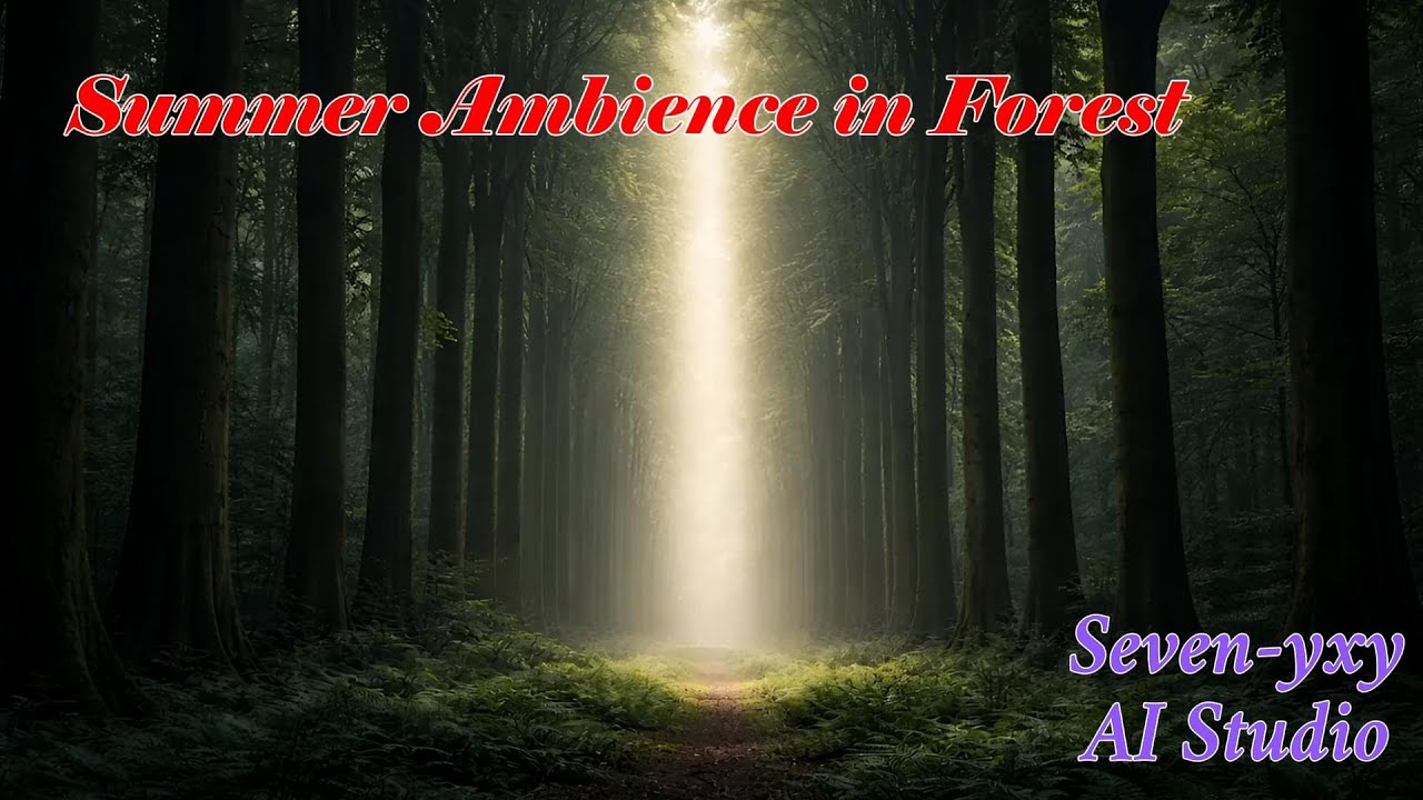 Summer Ambience in Forest ✨️ Ambience for Sleep Study & Meditation Background 