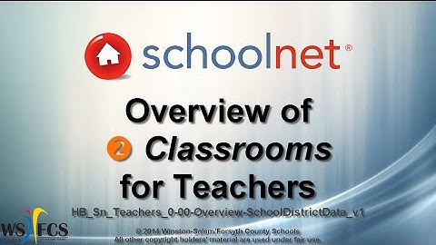 Schoolnet for Teachers: Overview of "Classrooms" menu commands