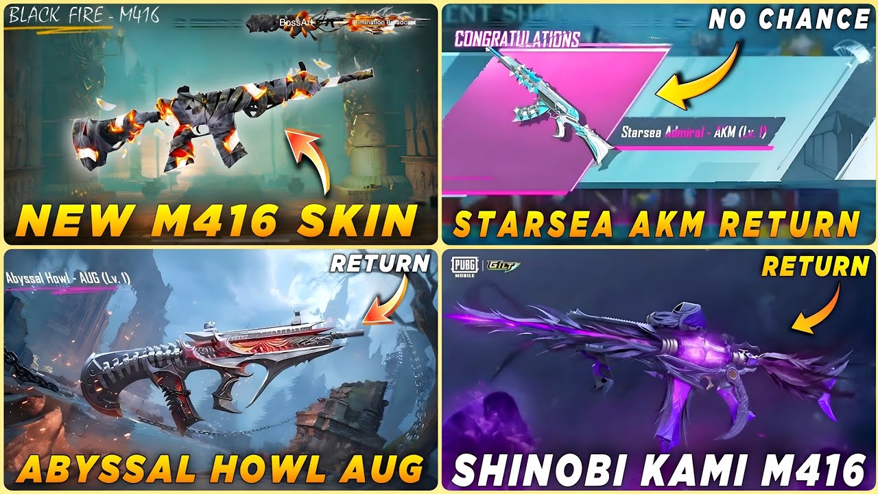 🔴 FINALLY NEW M416 SKIN | SHINOBI KAMI M416 RETURN | ABYSSAL HOWL AUG RETURN | STARSEA AKM CANCEL ❌
